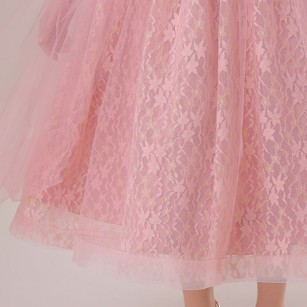Embroidered Tulle Tiered Princess Dress for Girls – Formal Party & Wedding Wear