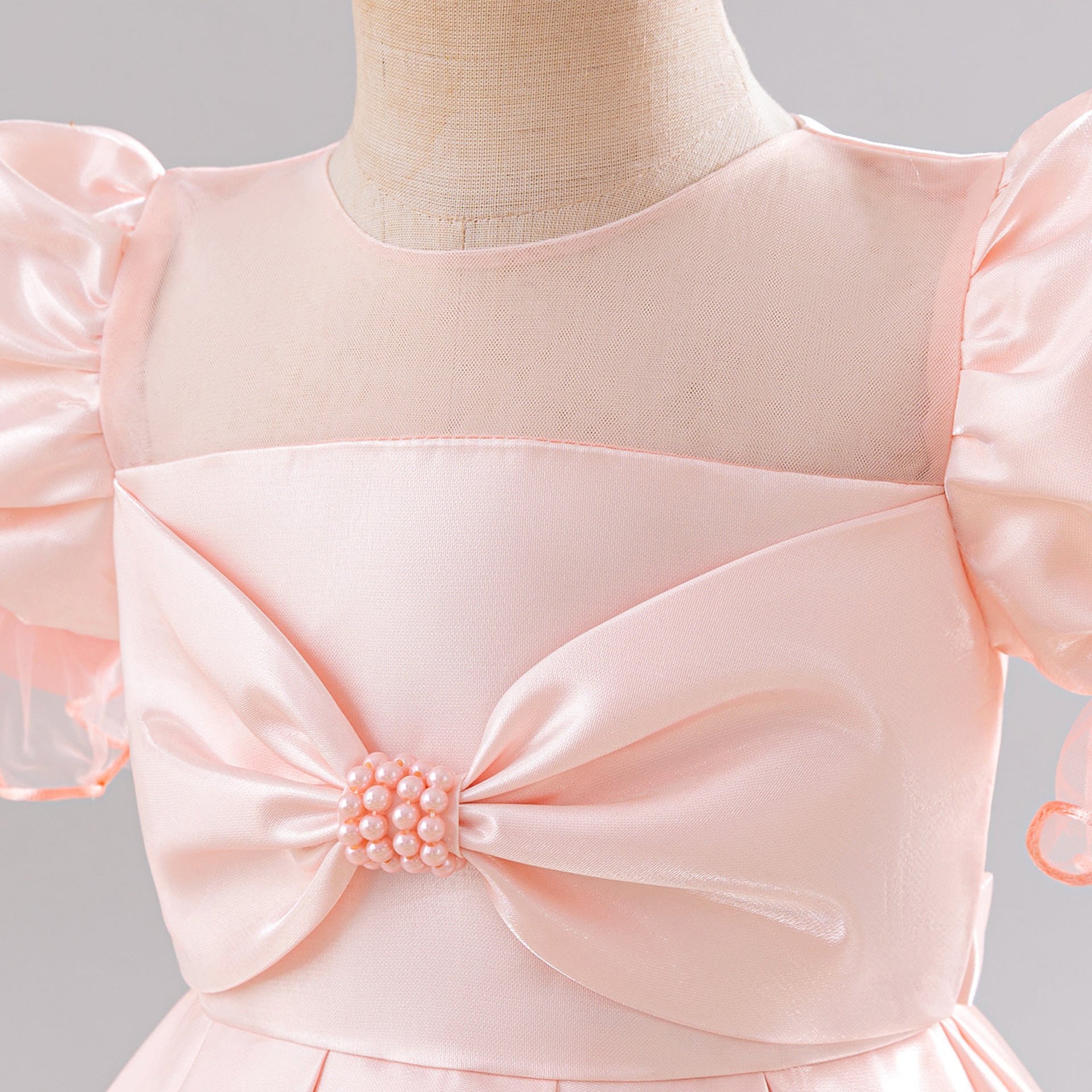 Light Pink Fairy Princess Ball Gown Puffy Sleeve Dress for Girls (Ages 3-10)