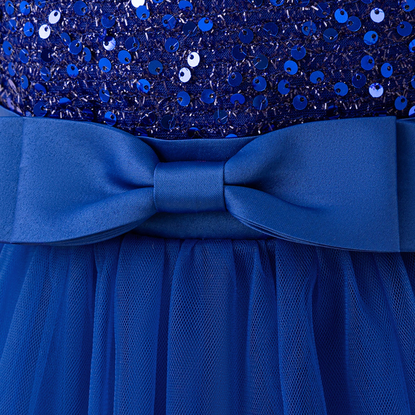 Cute Sequin Tulle Maxi Dress for Girls - Floral A-Line Princess Gown