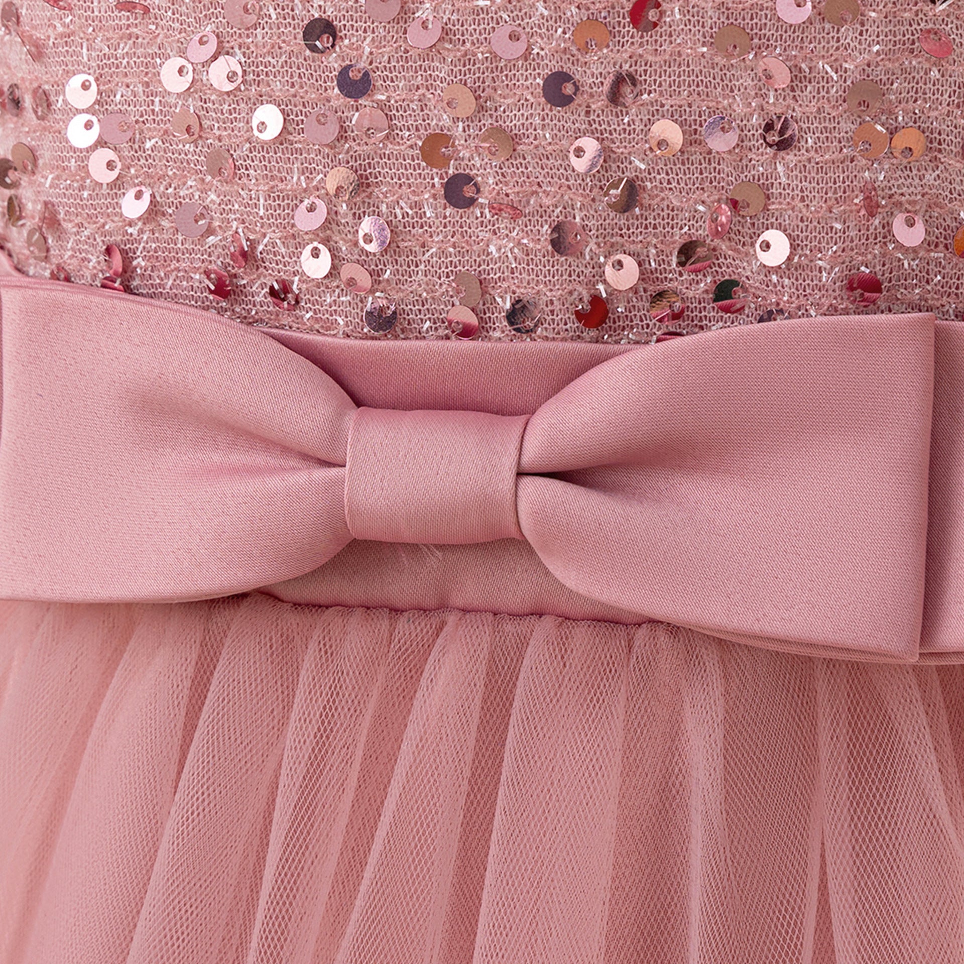 Cute Sequin Tulle Maxi Dress for Girls - Floral A-Line Princess Gown