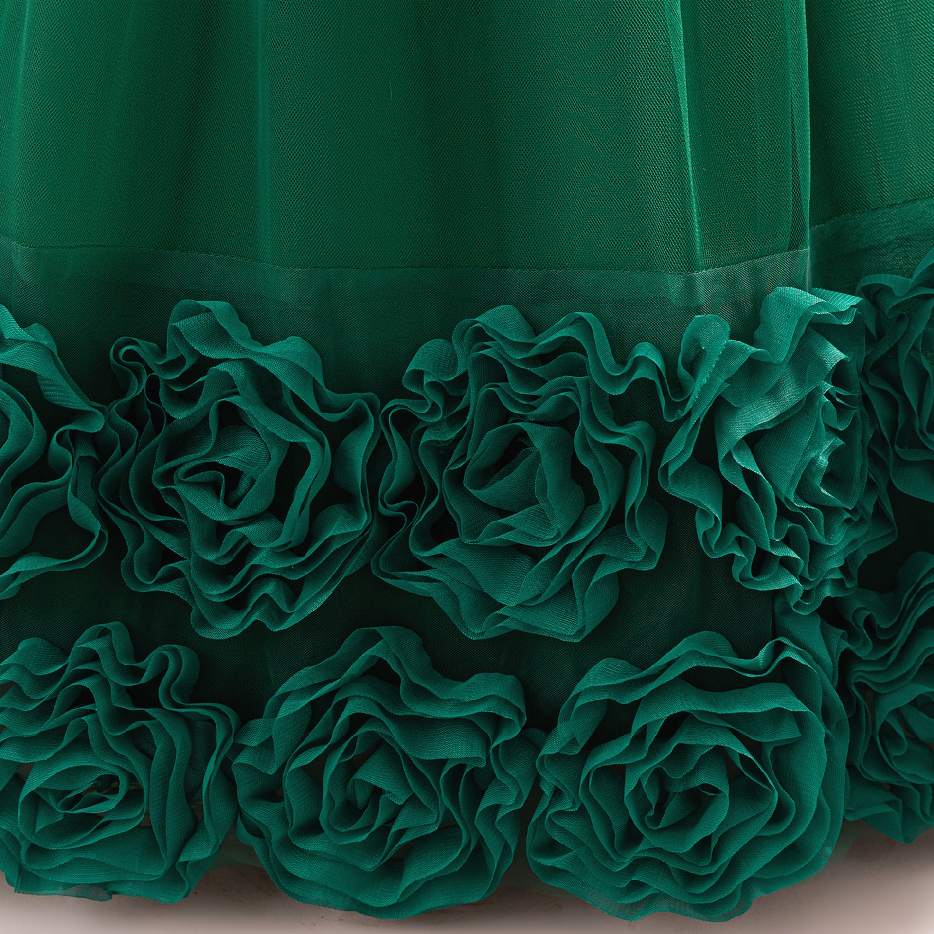 Cute Sequin Tulle Maxi Dress for Girls - Floral A-Line Princess Gown