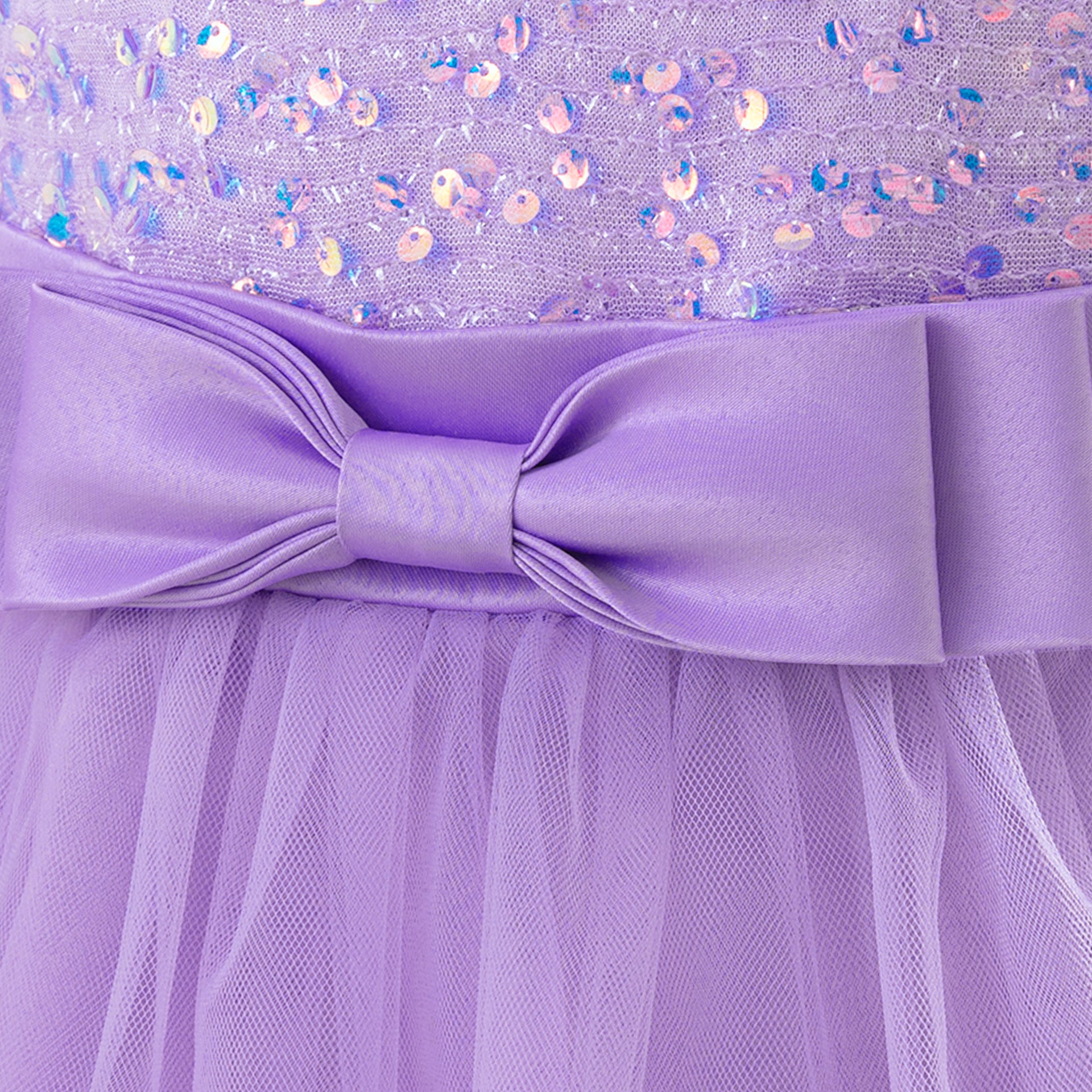 Cute Sequin Tulle Maxi Dress for Girls - Floral A-Line Princess Gown