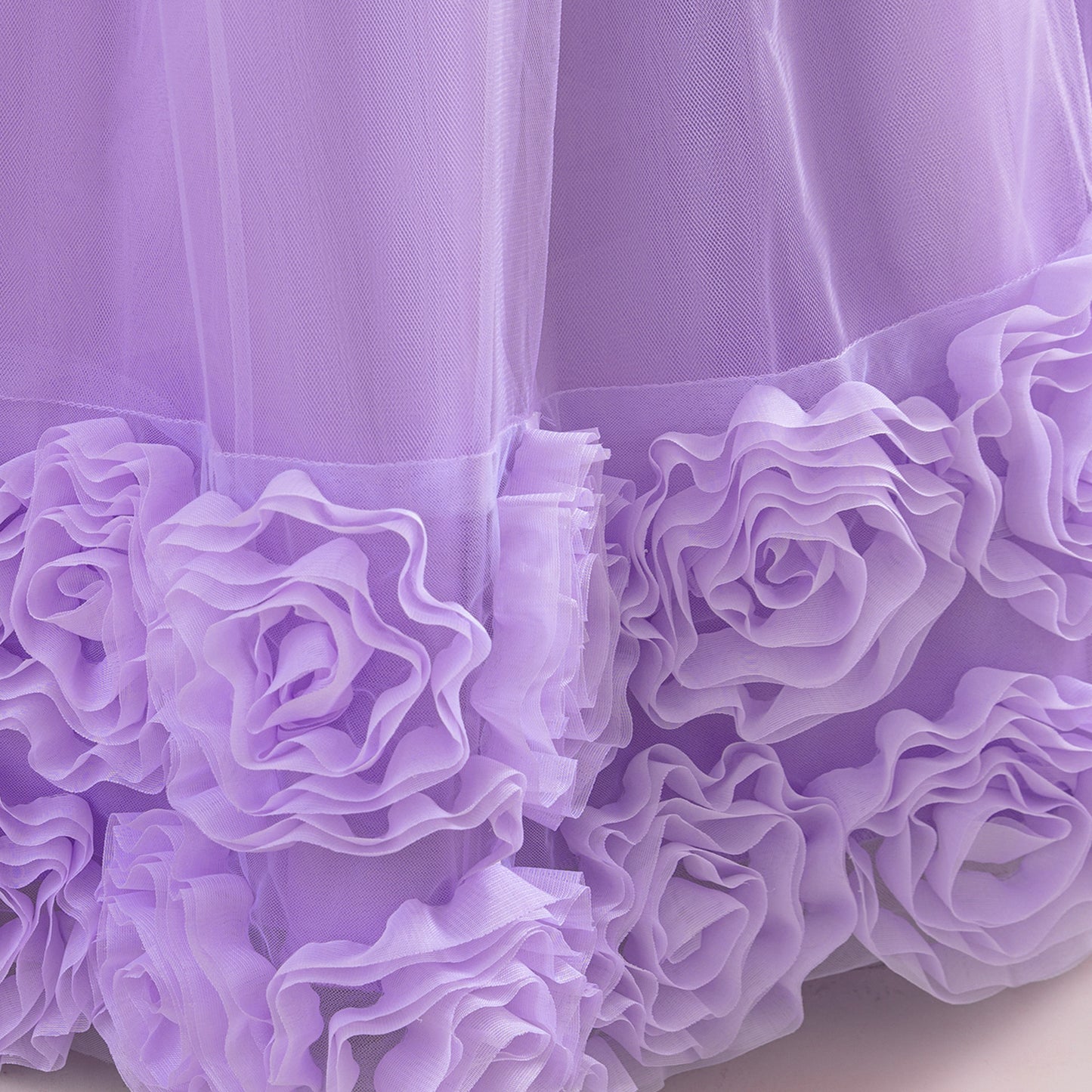 Cute Sequin Tulle Maxi Dress for Girls - Floral A-Line Princess Gown