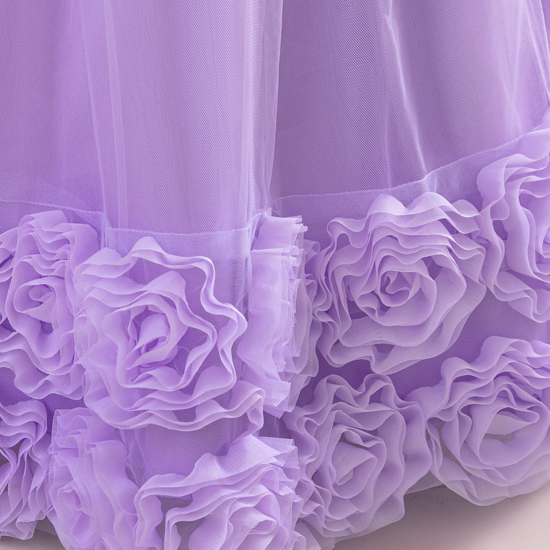 Cute Sequin Tulle Maxi Dress for Girls - Floral A-Line Princess Gown