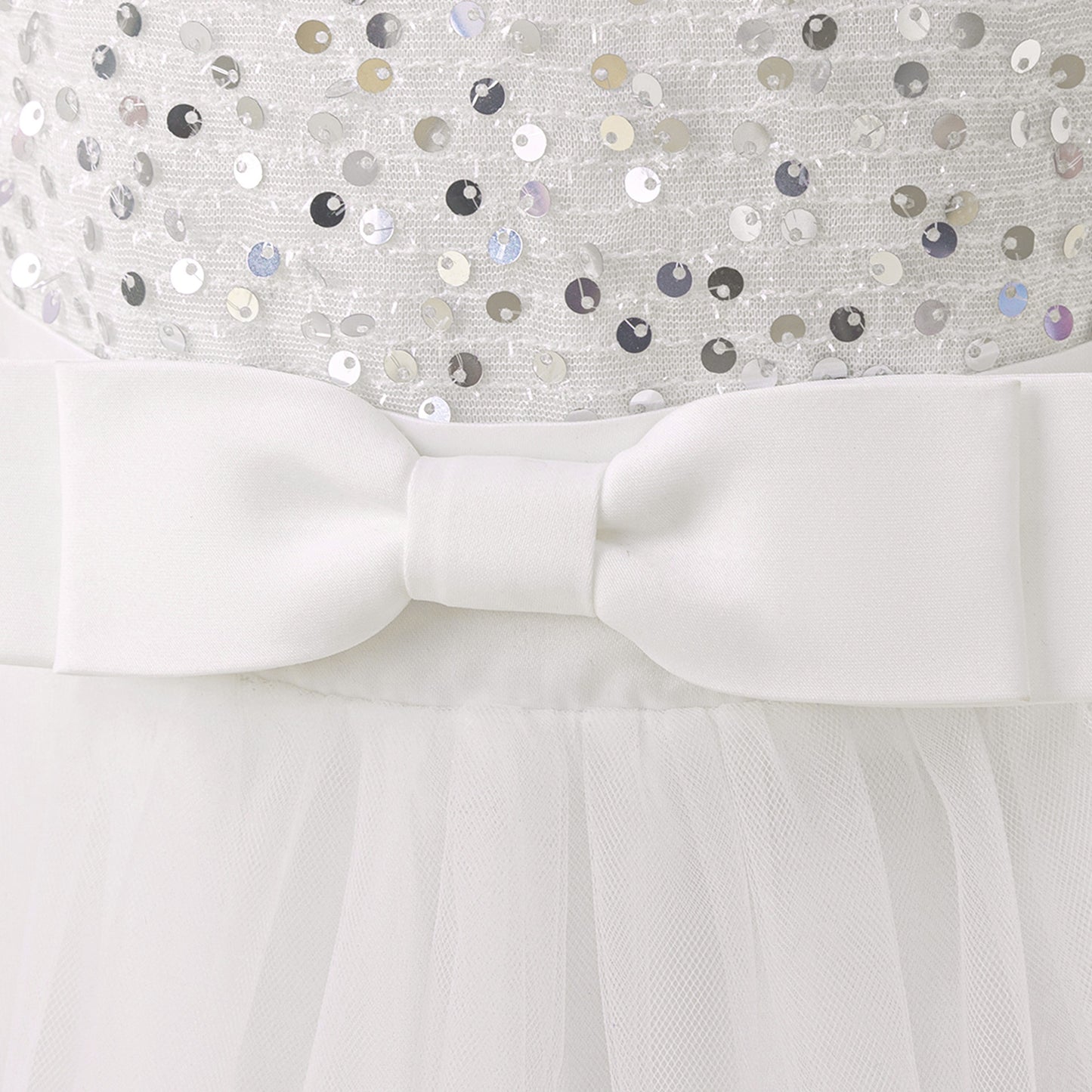 Cute Sequin Tulle Maxi Dress for Girls - Floral A-Line Princess Gown