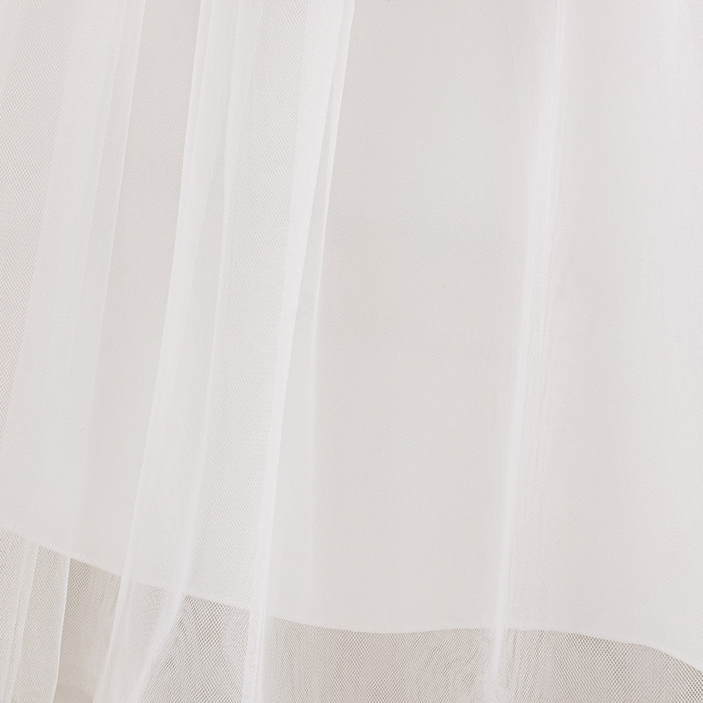 Cute Girls' White A-Line Maxi Dress for Weddings, Parties & Formal Events