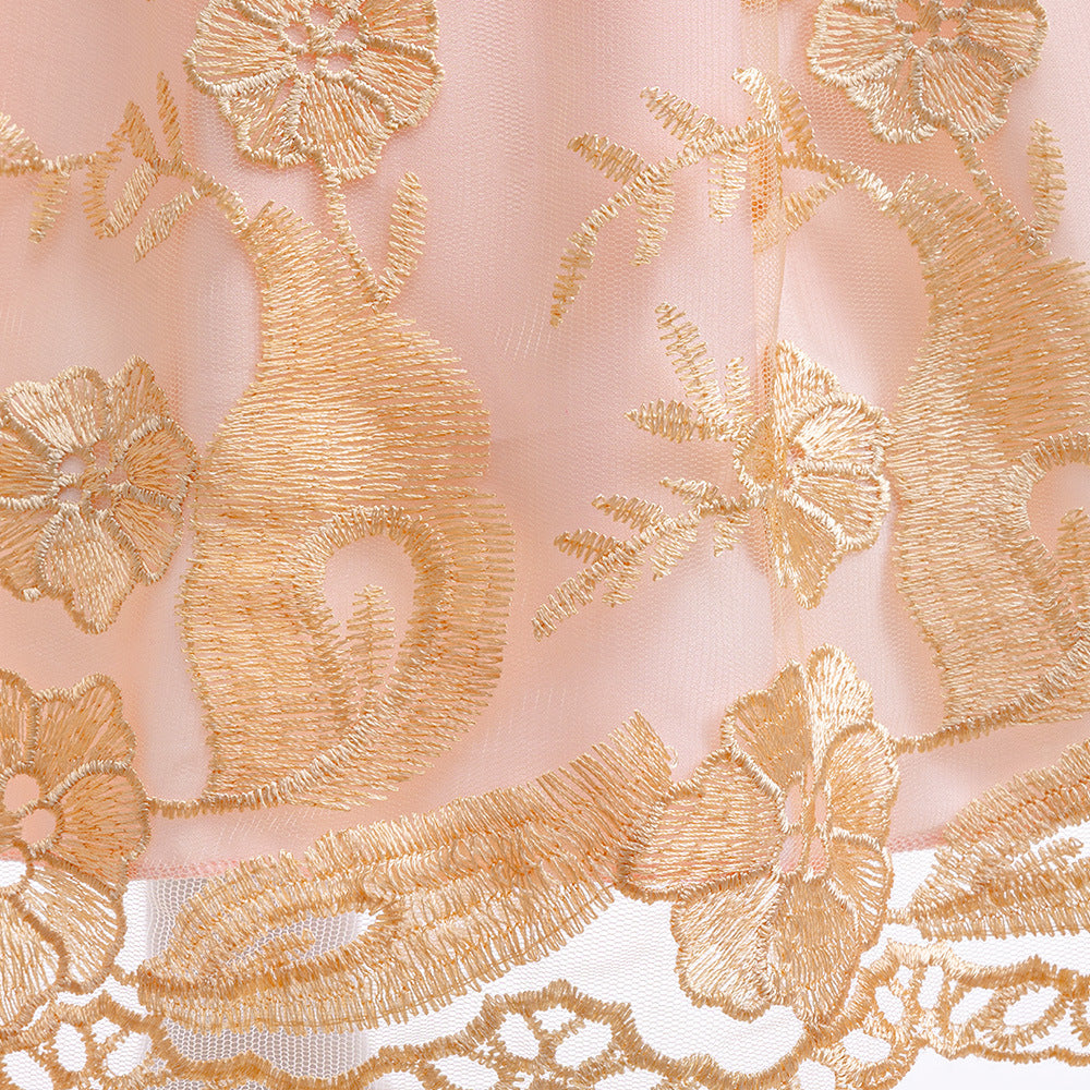 Embroidered Puffy Princess Dress for Girls – Ball Gown Flower Girl Outfit
