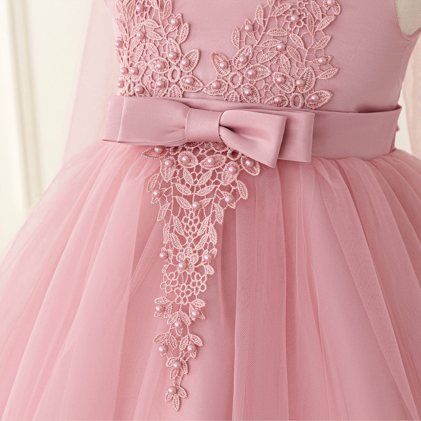 Adorable A-Line Tulle & Lace 3D Flower Girl Dress for Parties & Weddings