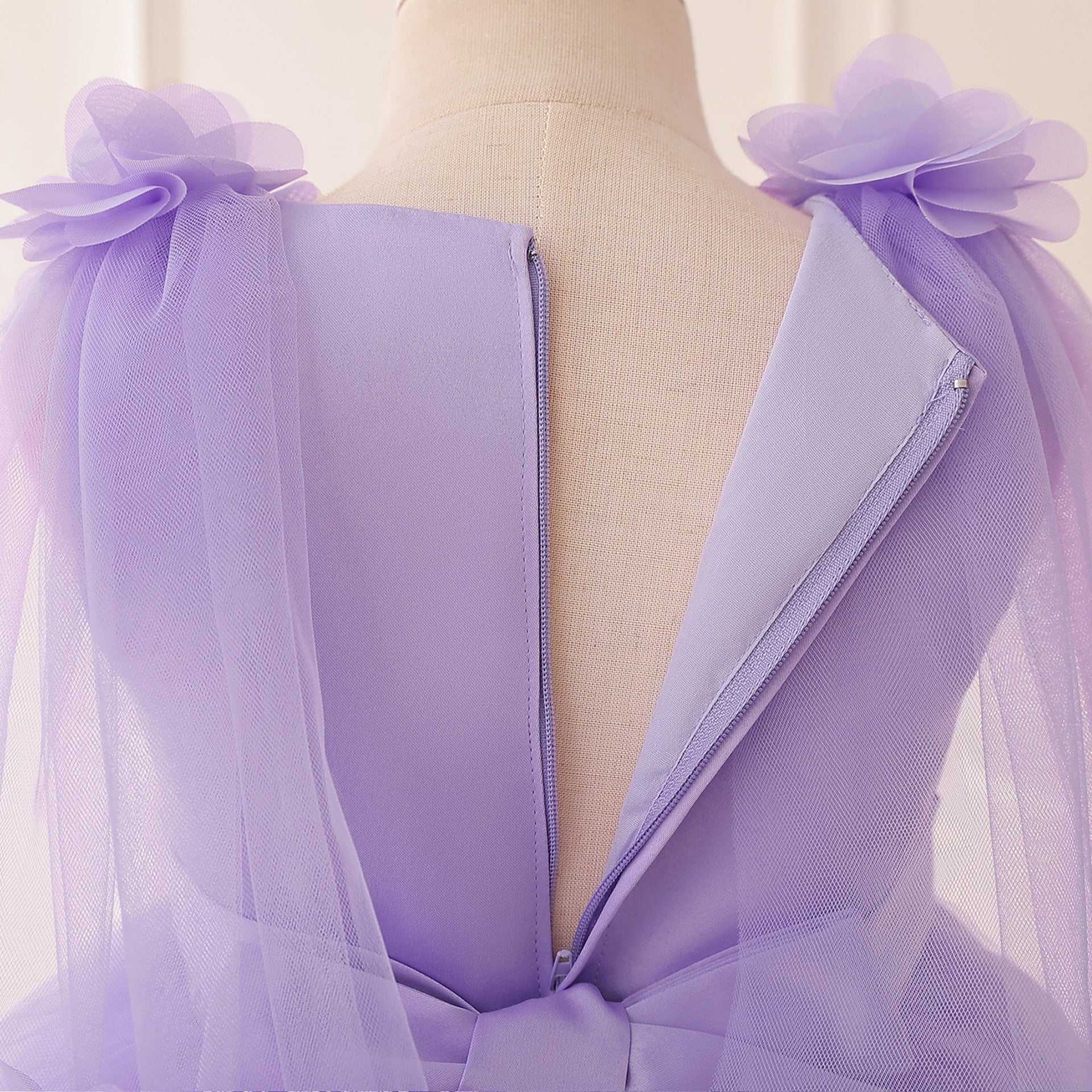 Adorable A-Line Tulle & Lace 3D Flower Girl Dress for Parties & Weddings