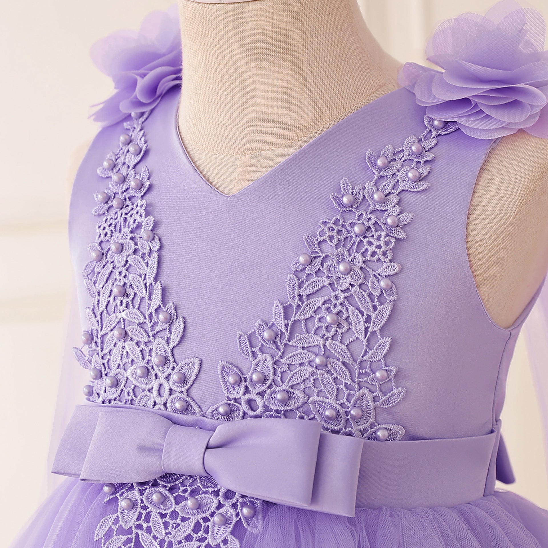 Adorable A-Line Tulle & Lace 3D Flower Girl Dress for Parties & Weddings