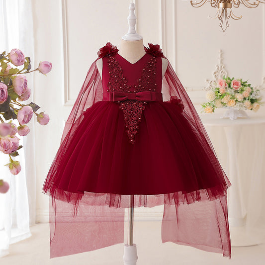 Adorable A-Line Tulle & Lace 3D Flower Girl Dress for Parties & Weddings