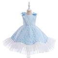 Girls' Light Blue Princess A-Line Knee Length Party Dress