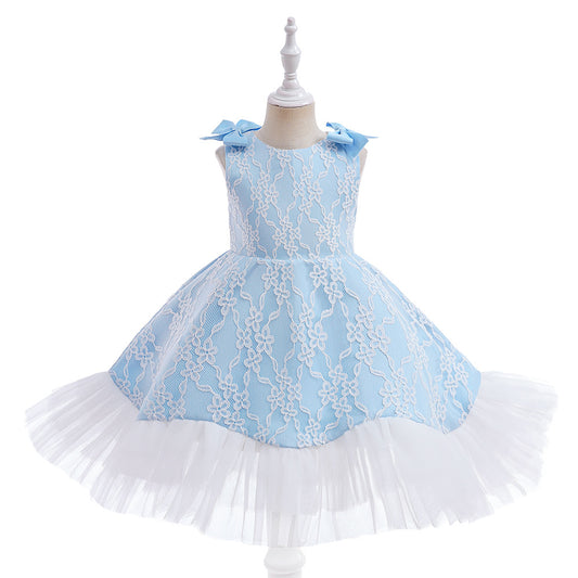 Light Blue Princess A-Line Dress for Girls | Knee Length Fairy Party Dress