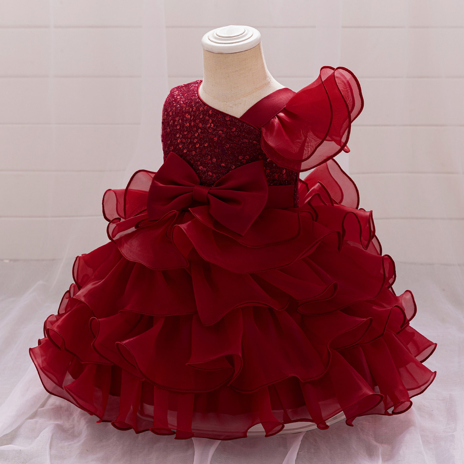 Girls Puffy Off Shoulder Sequin Princess Dress for Parties & Weddings