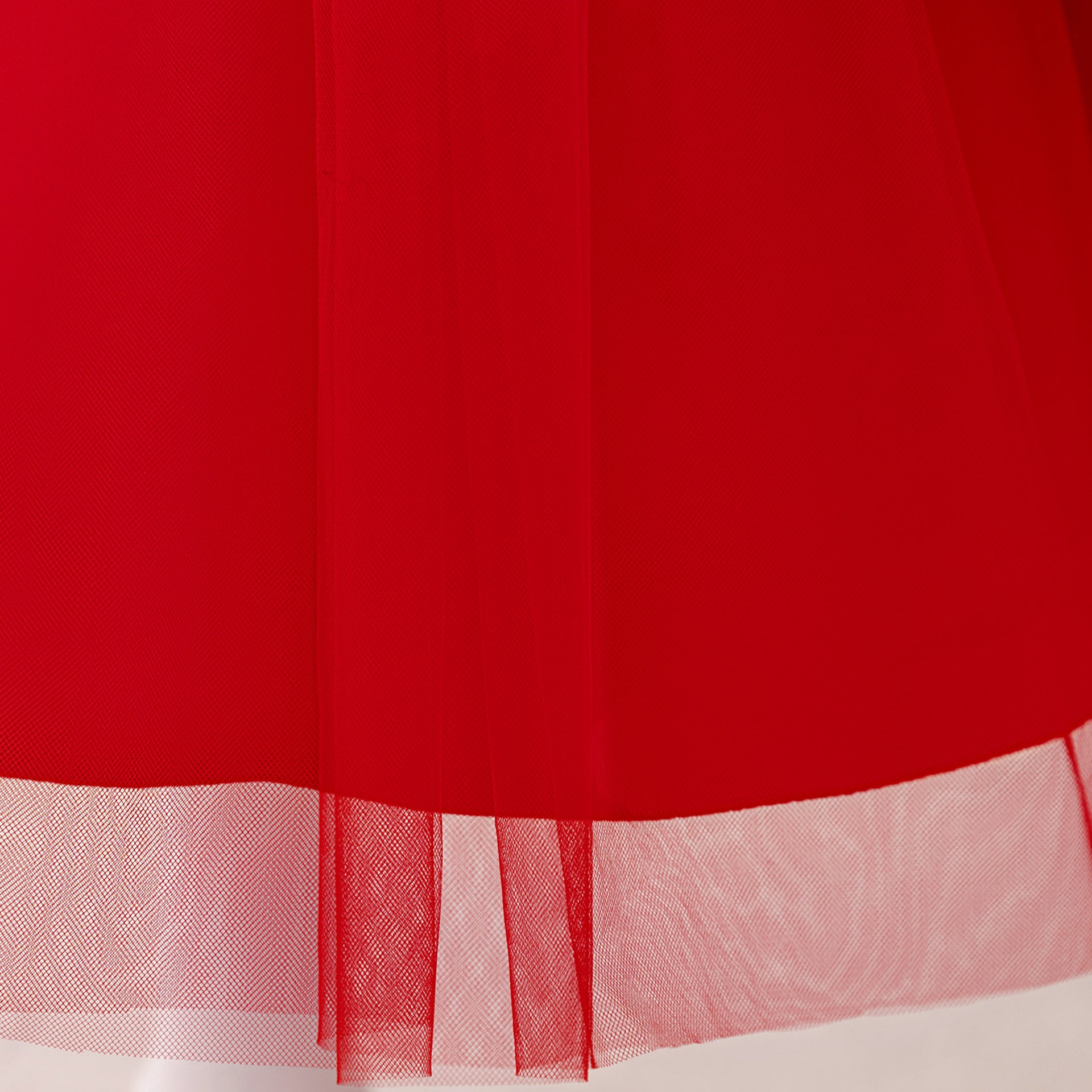 Red Puffy Princess Ball Gown Dress for Girls with Reindeer Print – Christmas & Party Outfit