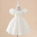 Girls' Puff Sleeve A-Line Princess Dress with Ruffle