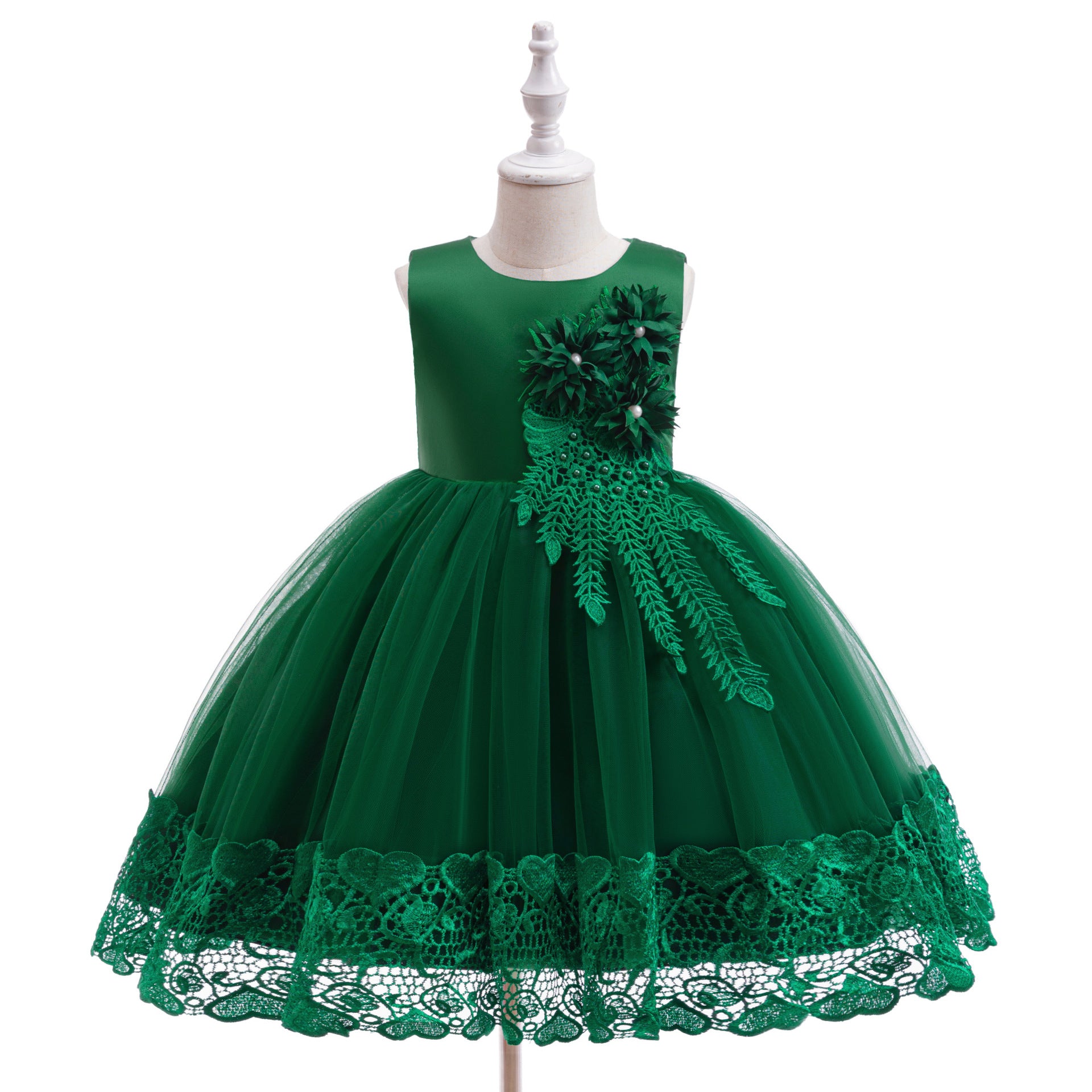 Frocklet Puffy Tulle Flower Girl Dress with Lace Applique – Cute Ball Gown for Parties & Weddings 15