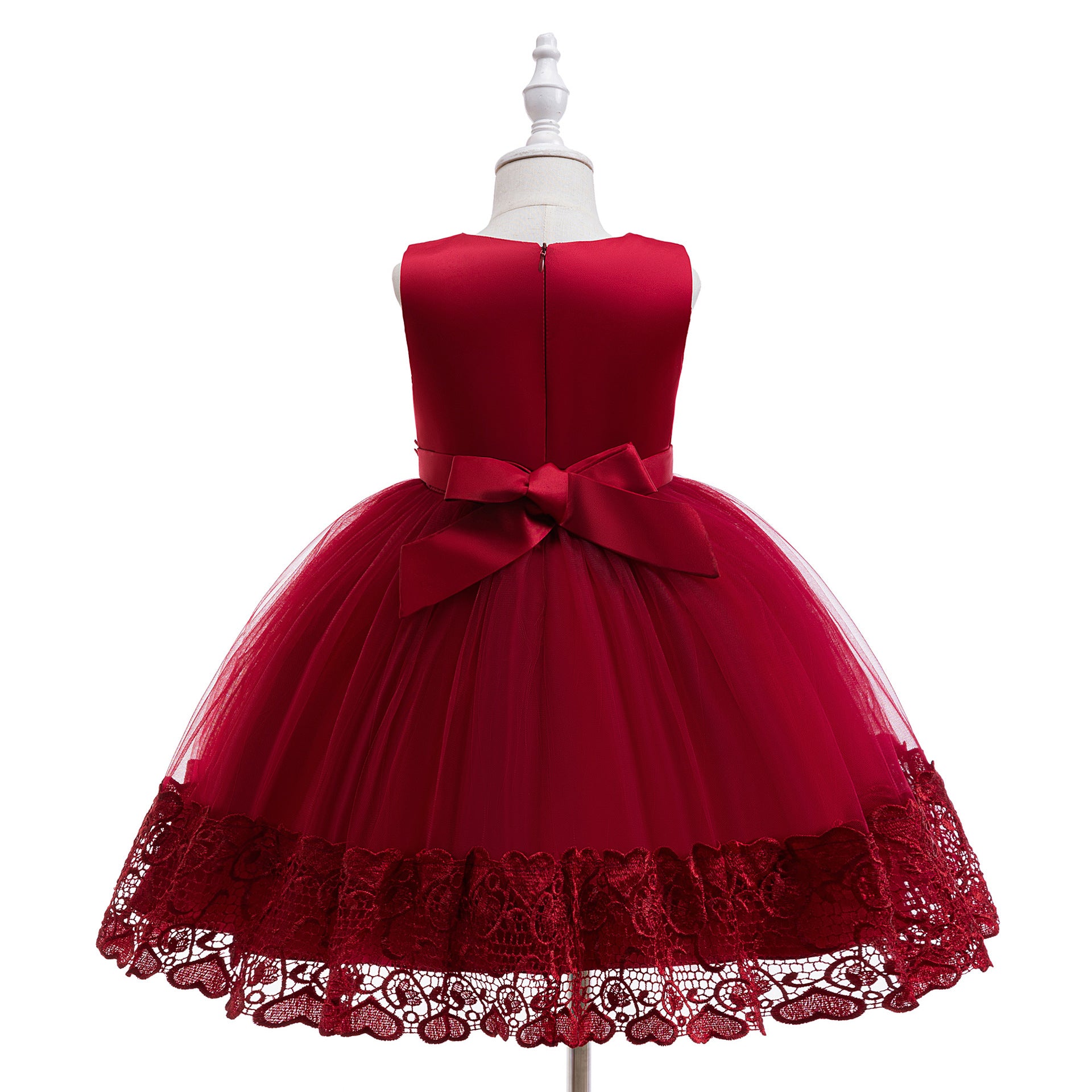 Puffy Tulle Flower Girl Dress with Lace Applique – Cute Ball Gown for Parties & Weddings