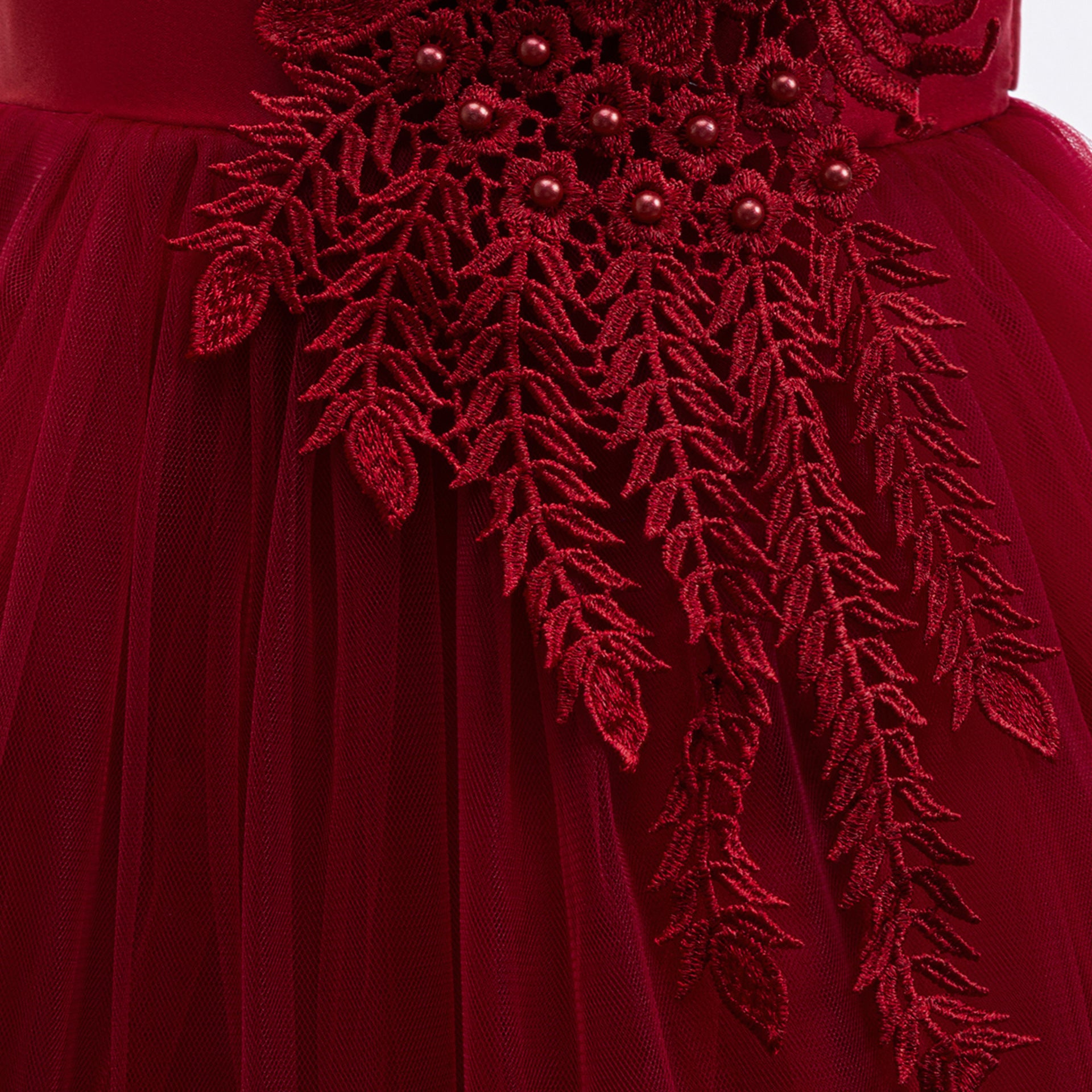 Puffy Tulle Flower Girl Dress with Lace Applique – Cute Ball Gown for Parties & Weddings