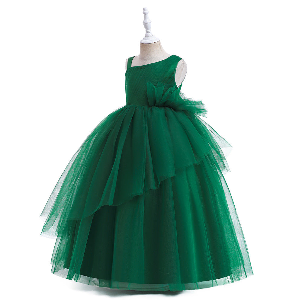 Tiered Tulle Off-Shoulder Maxi Dress for Girls – Party, Wedding & Formal Wear