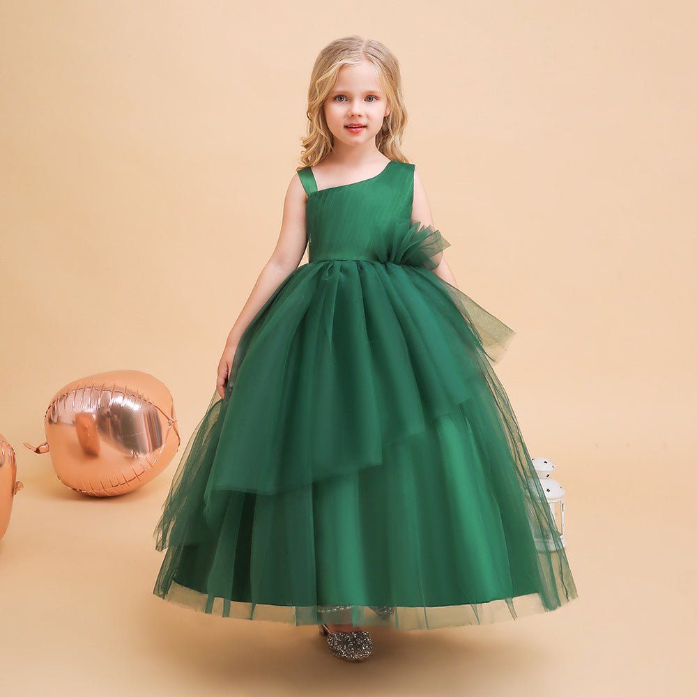 Tiered Tulle Off-Shoulder Maxi Dress for Girls – Party, Wedding & Formal Wear