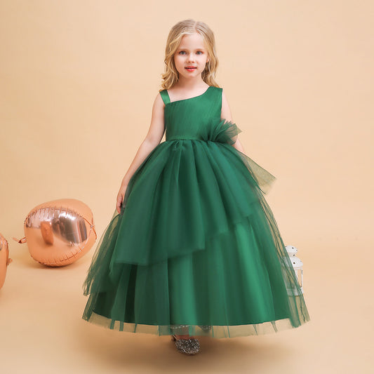 Tiered Tulle Off-Shoulder Maxi Dress for Girls – Party, Wedding & Formal Wear