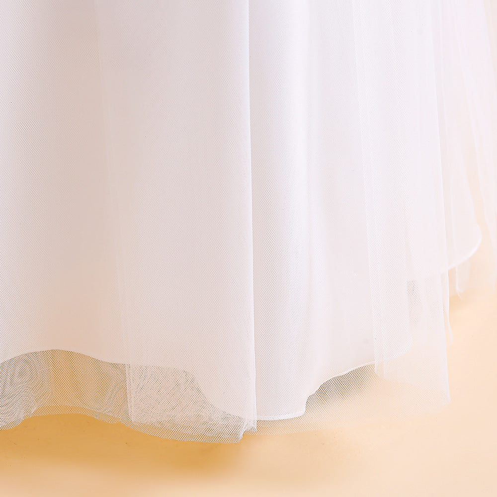 Tiered Tulle Off-Shoulder Maxi Dress for Girls – Party, Wedding & Formal Wear