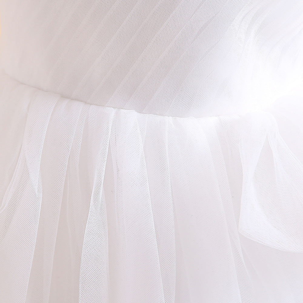 Tiered Tulle Off-Shoulder Maxi Dress for Girls – Party, Wedding & Formal Wear