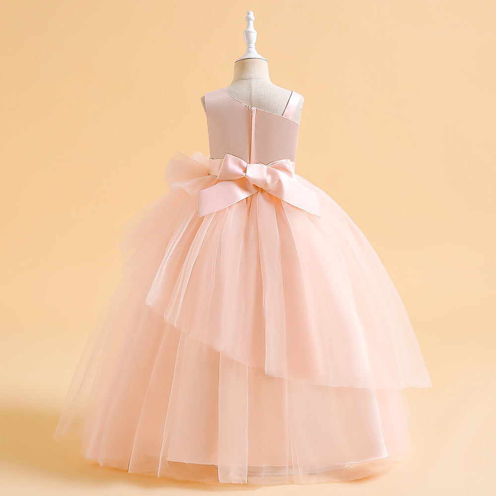 Tiered Tulle Off-Shoulder Maxi Dress for Girls – Party, Wedding & Formal Wear