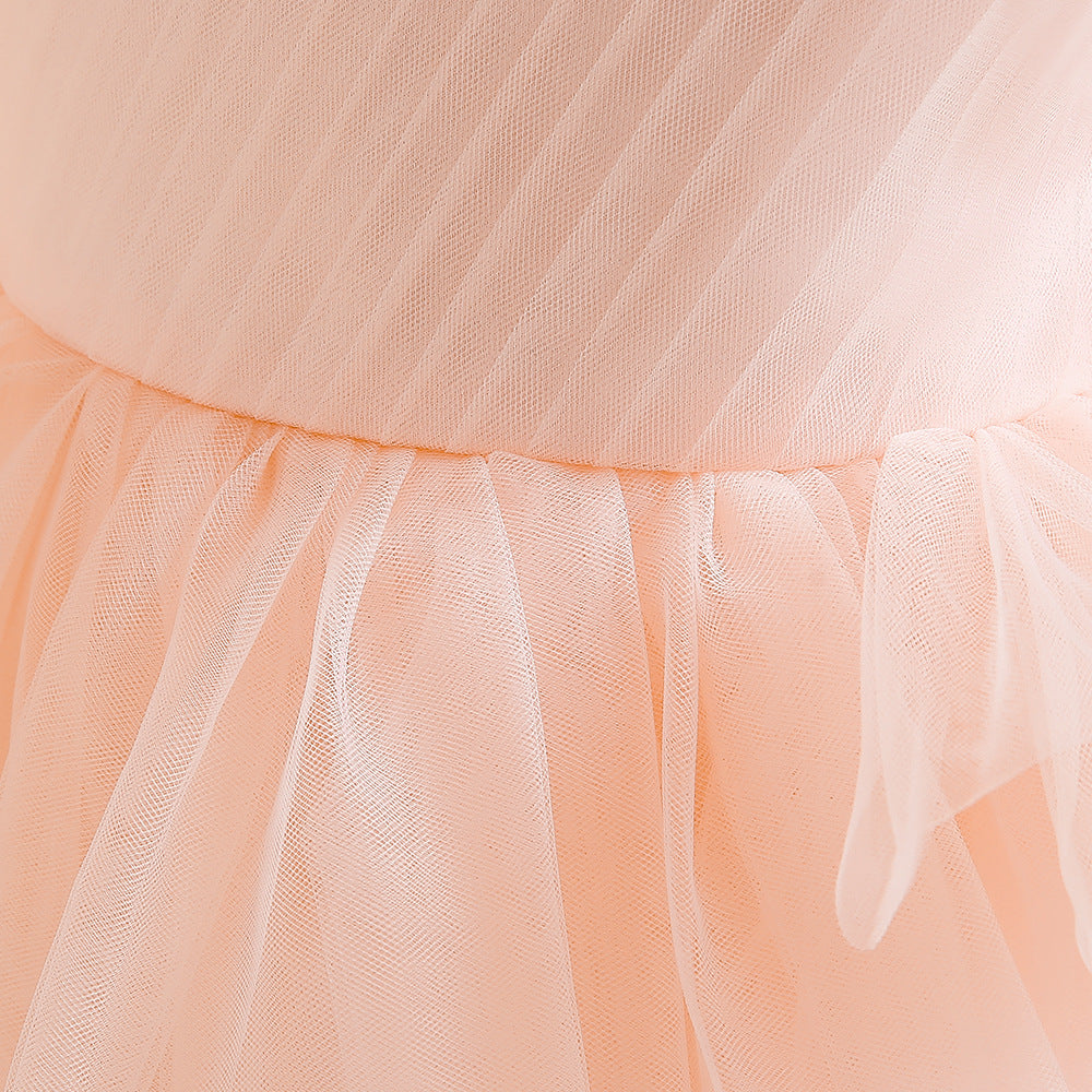 Tiered Tulle Off-Shoulder Maxi Dress for Girls – Party, Wedding & Formal Wear