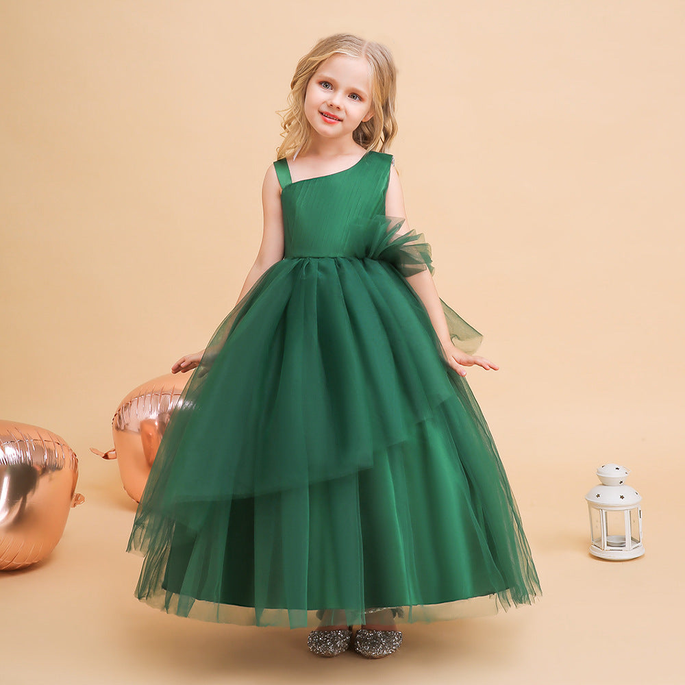 Tiered Tulle Off-Shoulder Maxi Dress for Girls – Party, Wedding & Formal Wear