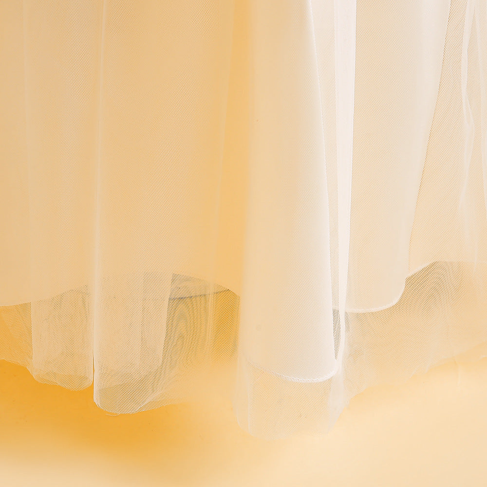 Tiered Tulle Off-Shoulder Maxi Dress for Girls – Party, Wedding & Formal Wear