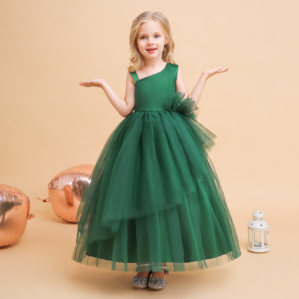 Tiered Tulle Off-Shoulder Maxi Dress for Girls – Party, Wedding & Formal Wear