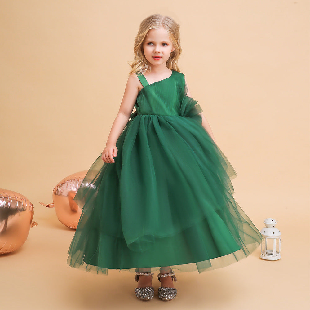 Tiered Tulle Off-Shoulder Maxi Dress for Girls – Party, Wedding & Formal Wear