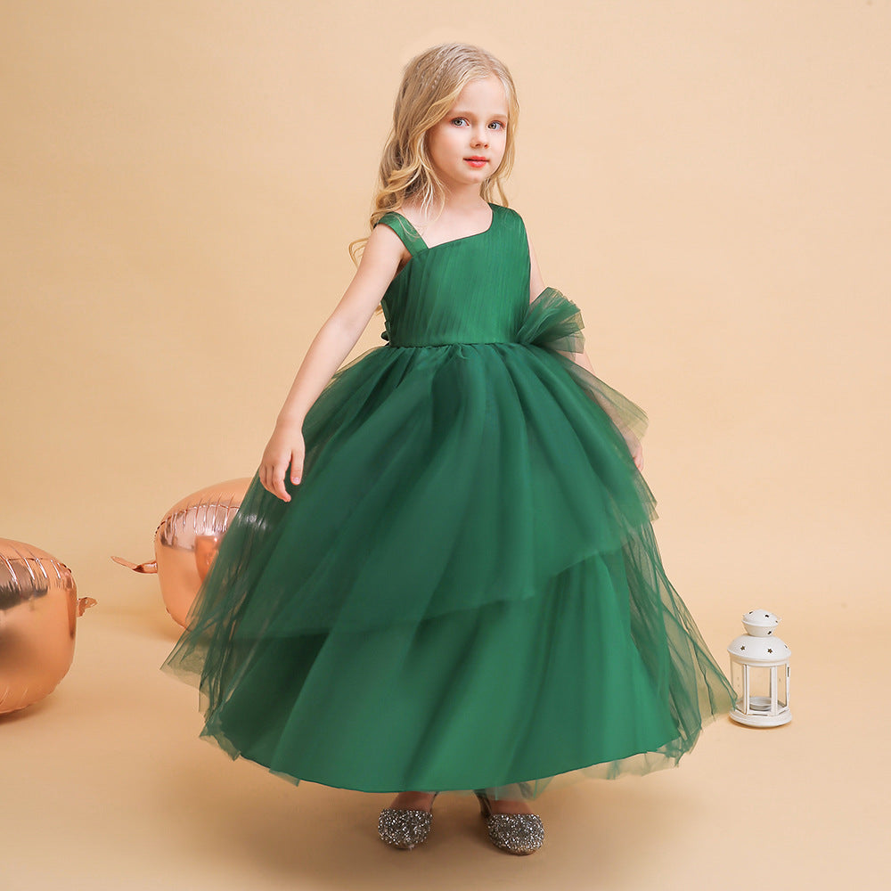 Tiered Tulle Off-Shoulder Maxi Dress for Girls – Party, Wedding & Formal Wear