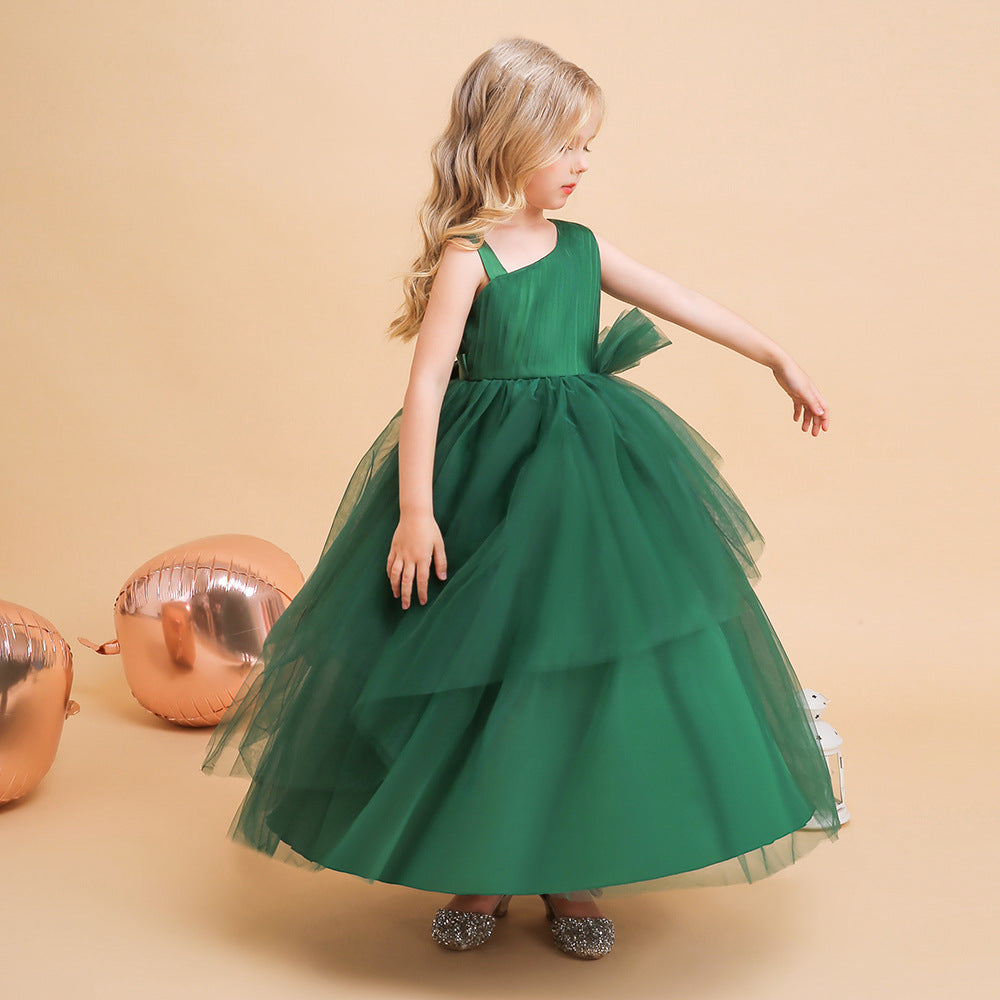Tiered Tulle Off-Shoulder Maxi Dress for Girls – Party, Wedding & Formal Wear