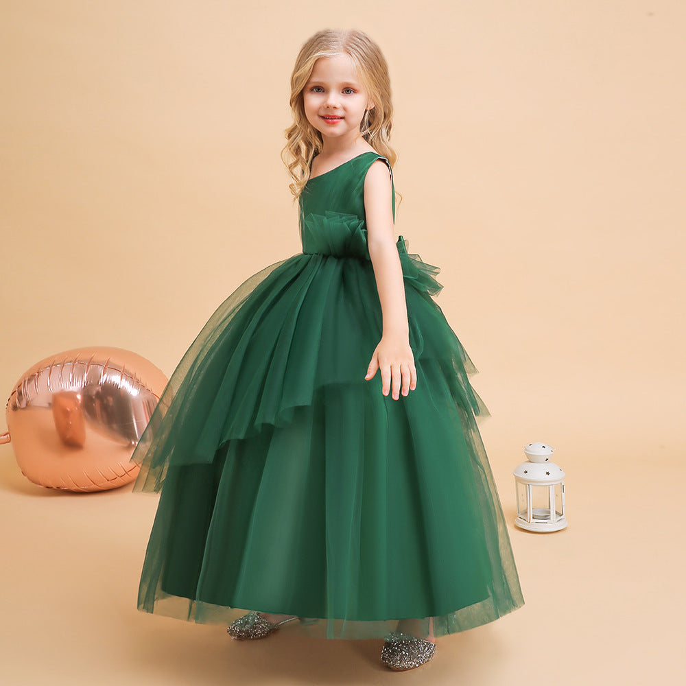Tiered Tulle Off-Shoulder Maxi Dress for Girls – Party, Wedding & Formal Wear