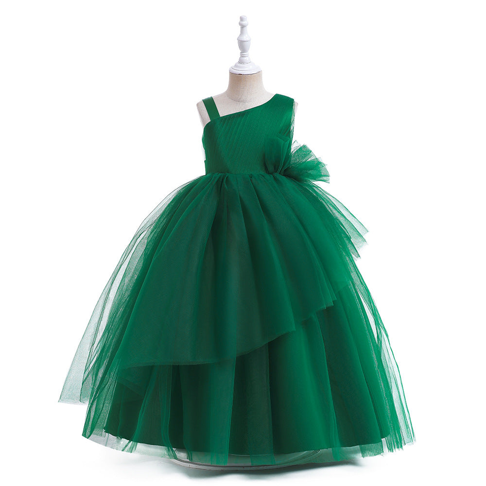 Tiered Tulle Off-Shoulder Maxi Dress for Girls – Party, Wedding & Formal Wear