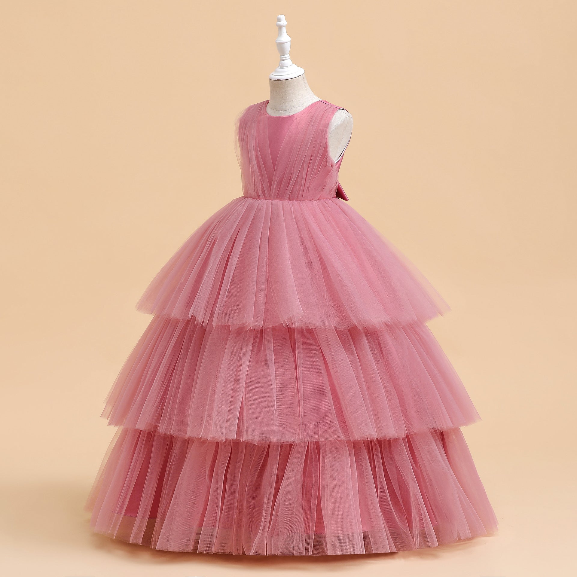 Cute Girls' Maxi Tiered Tulle Princess Dress for Parties & Weddings