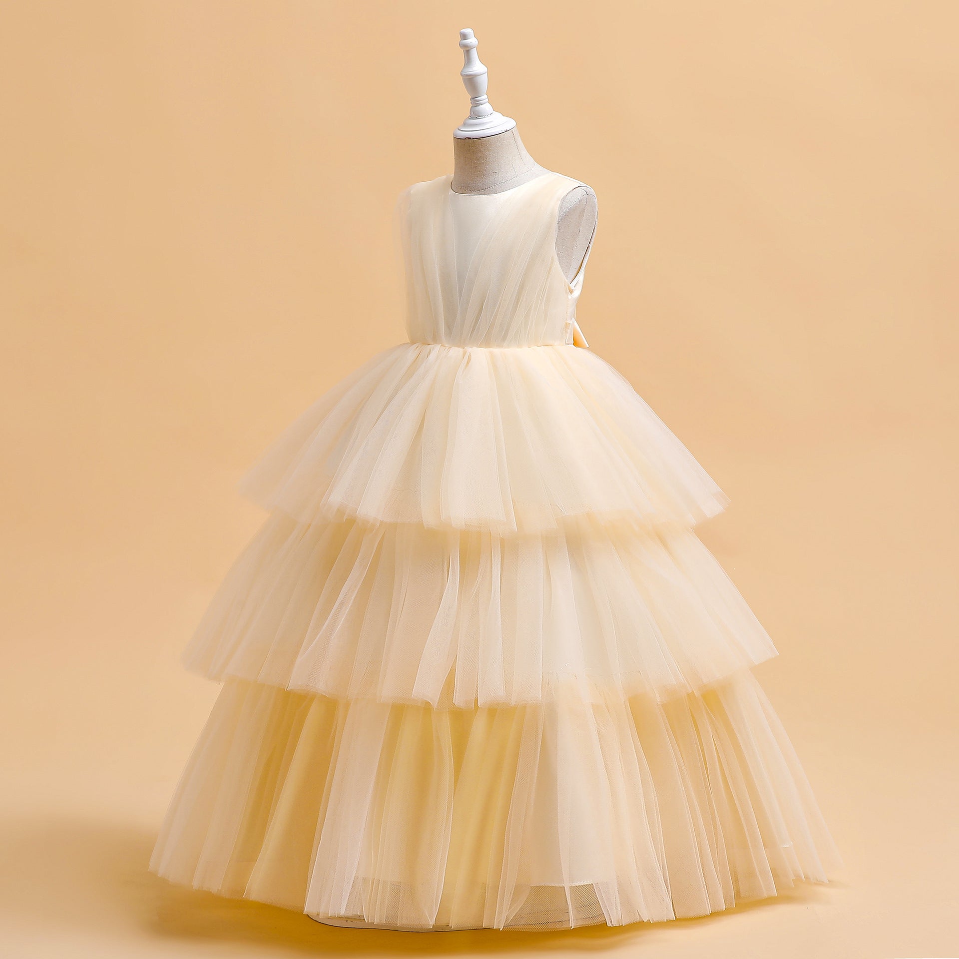 Cute Girls' Maxi Tiered Tulle Princess Dress for Parties & Weddings
