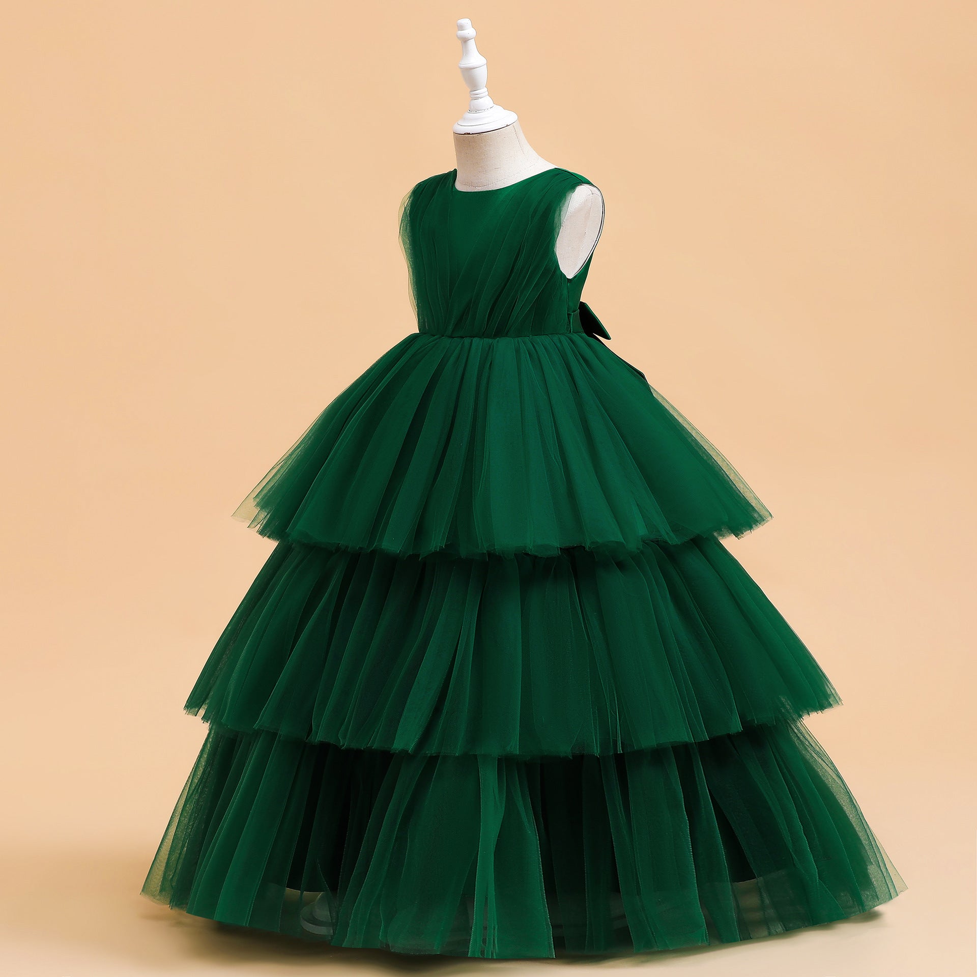 Cute Girls' Maxi Tiered Tulle Princess Dress for Parties & Weddings