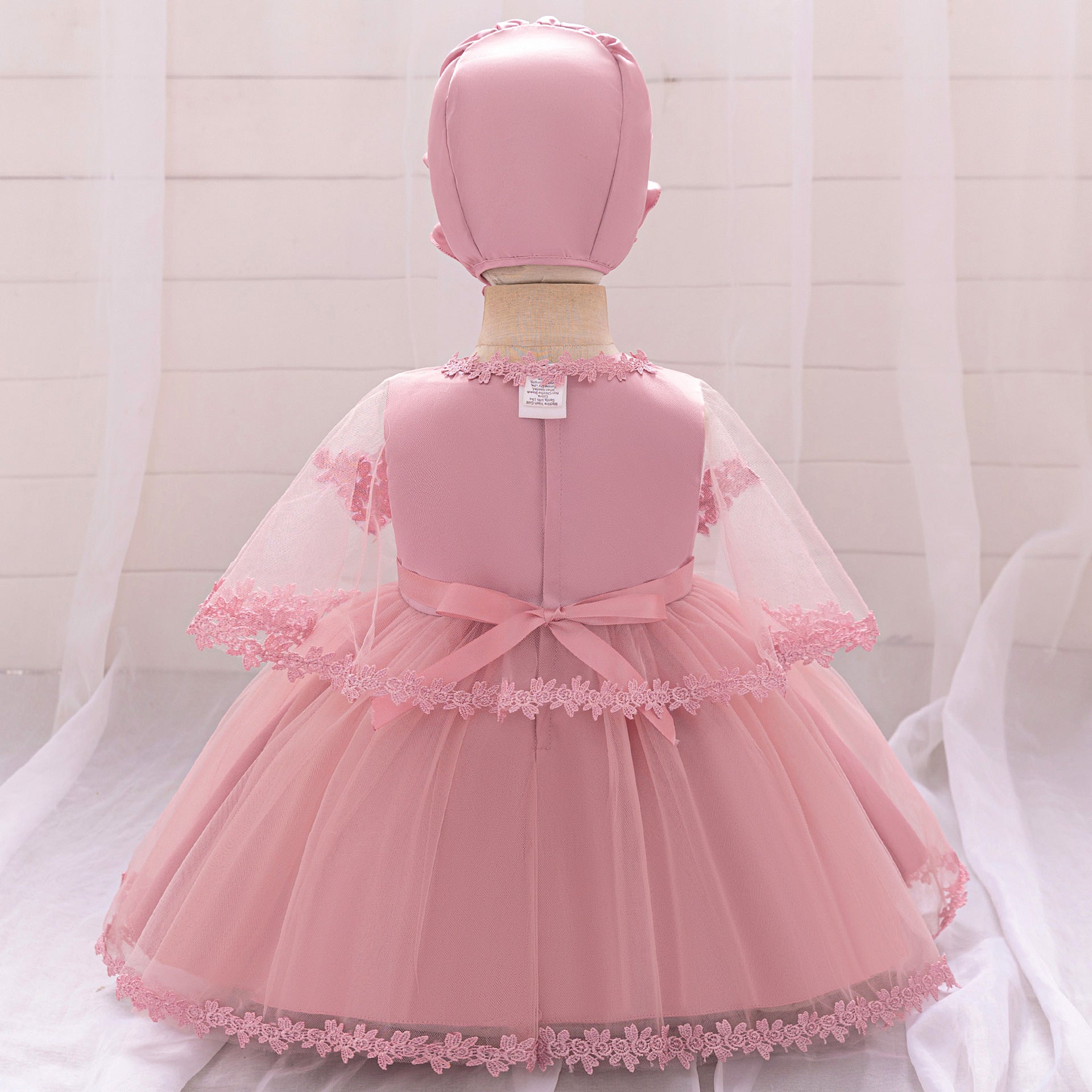 Cute Infant Tulle A-Line Lace Dress for Parties & Celebrations