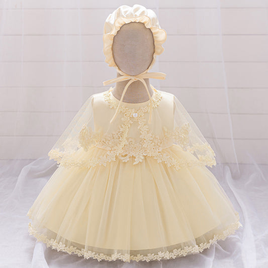 Cute Infant Tulle A-Line Lace Dress for Parties & Celebrations