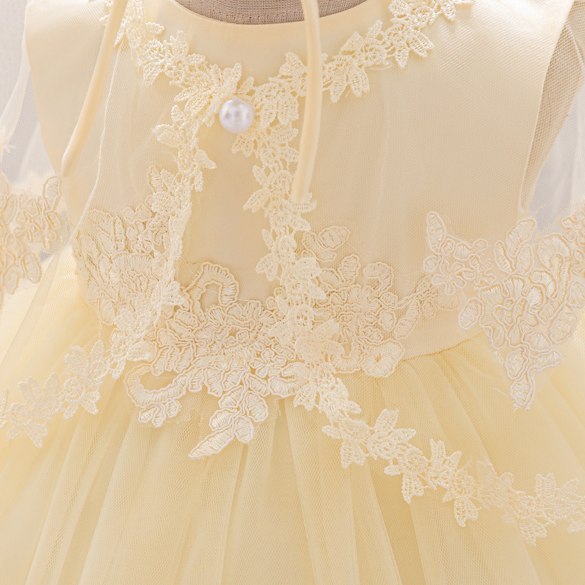 Cute Infant Tulle A-Line Lace Dress for Parties & Celebrations