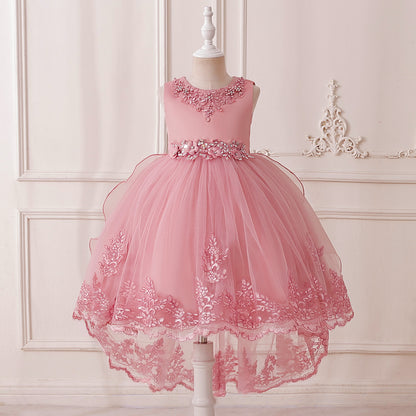 Frocklet Cute Pink Puffy Princess Ball Gown Dress for Girls | High-Low Party Dress Ages 3-10 1