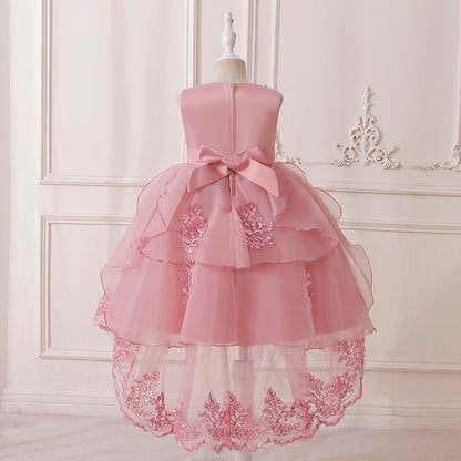 Frocklet Cute Pink Puffy Princess Ball Gown Dress for Girls | High-Low Party Dress Ages 3-10 3