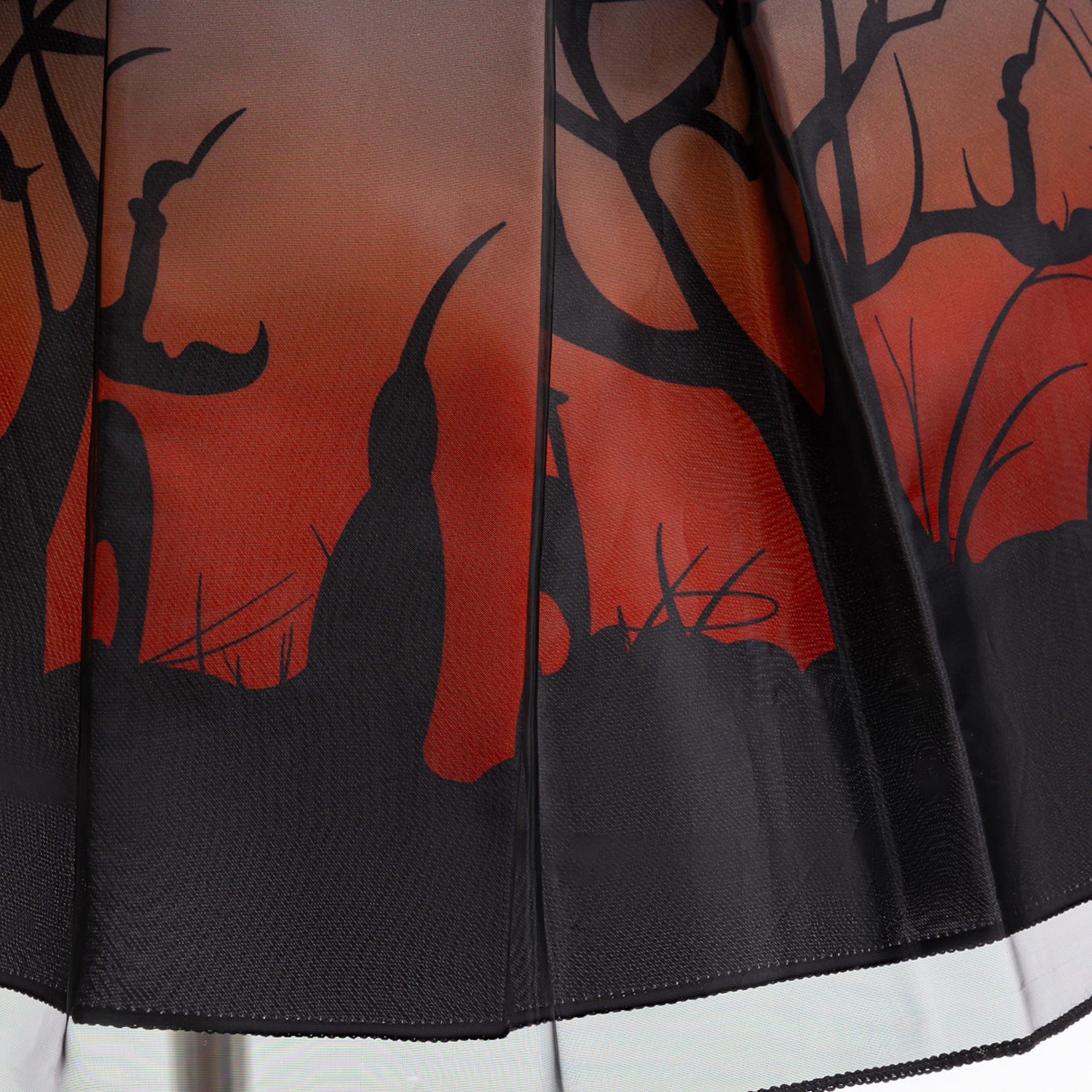 Kids Black Puffy Bat Print Witch Dress for Halloween Cosplay | Ages 3-10