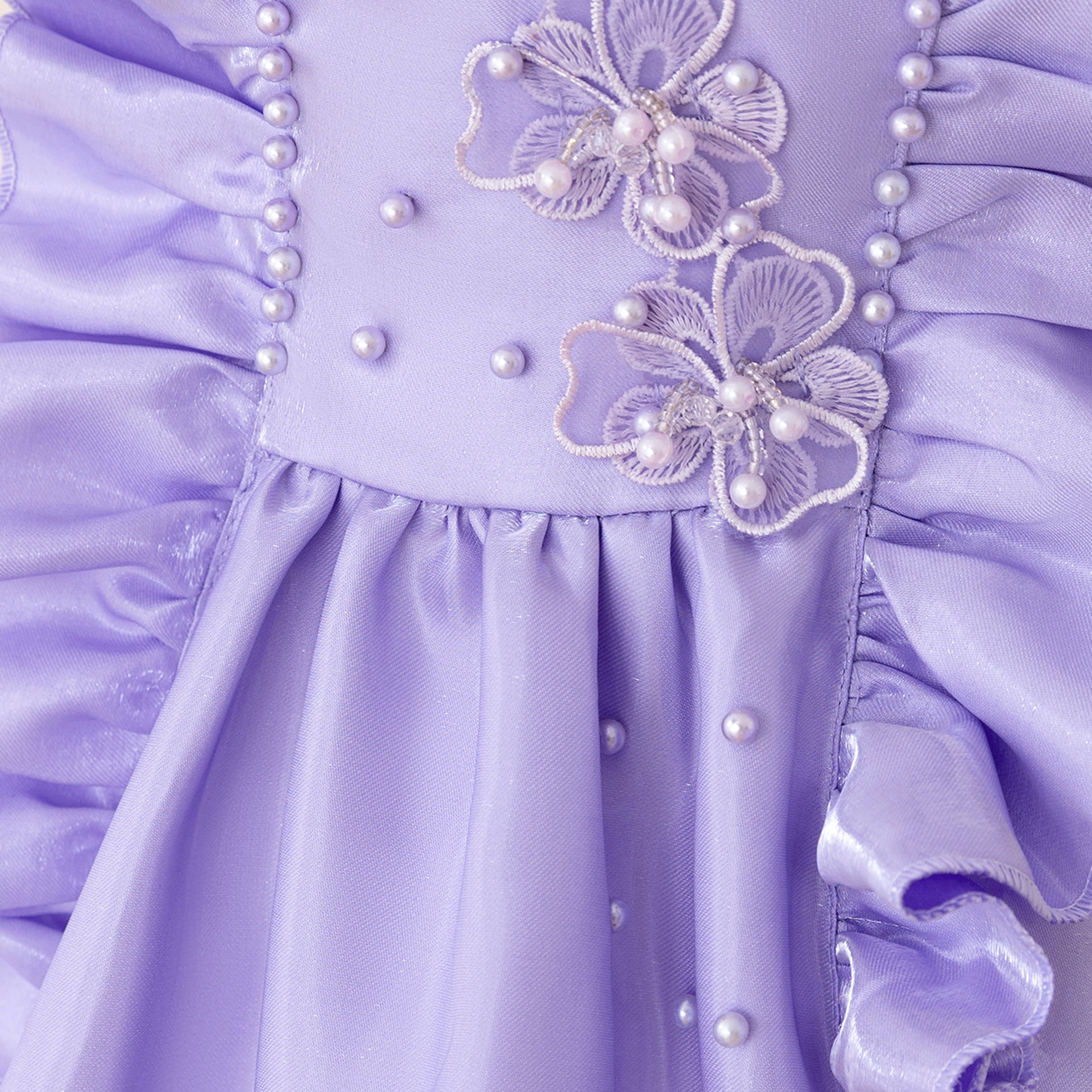 Frocklet Lavender A-Line Bowknot Flower Girl Dress – V-Neck Sequin Kids Party Gown 8