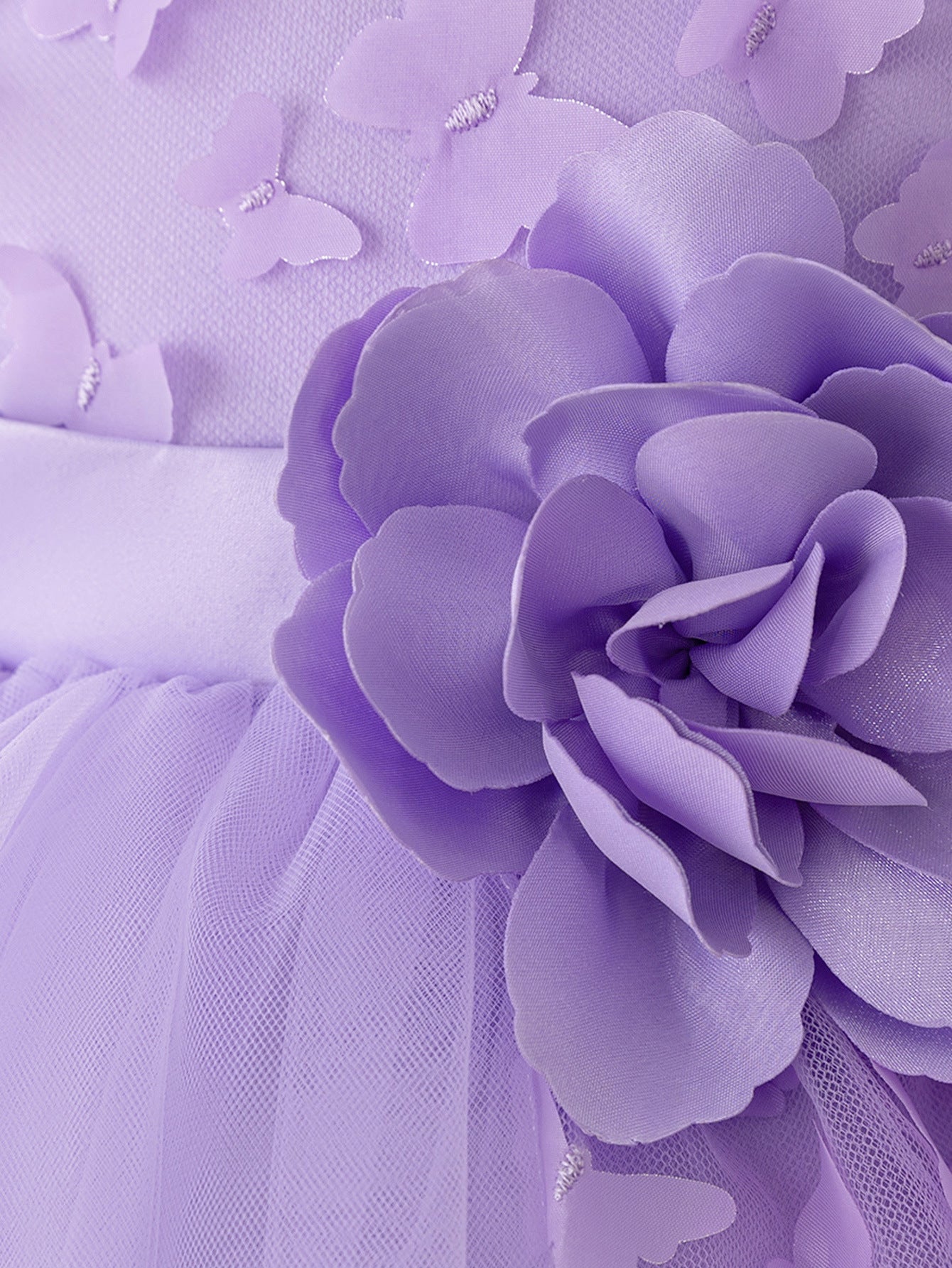 Frocklet Lavender Puffy Butterfly Tulle Dress for Babies and Toddlers | Tea Length Ball Gown 6