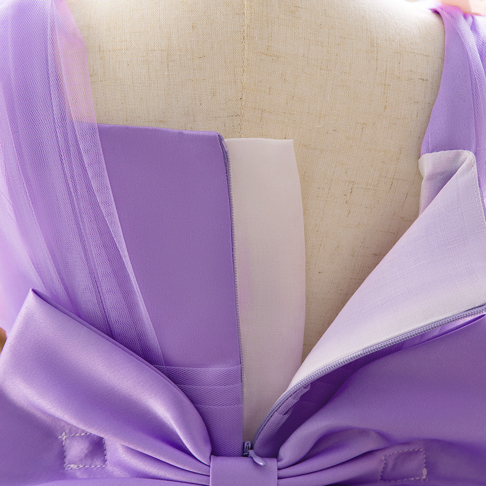 Lavender Tulle Princess Dress for Girls – Flower Girl & Party Gown
